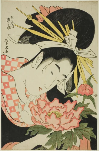 The Courtesan Somenosuke of the Matsubaya by Ichirakutei Eisui, print, 1792-1802