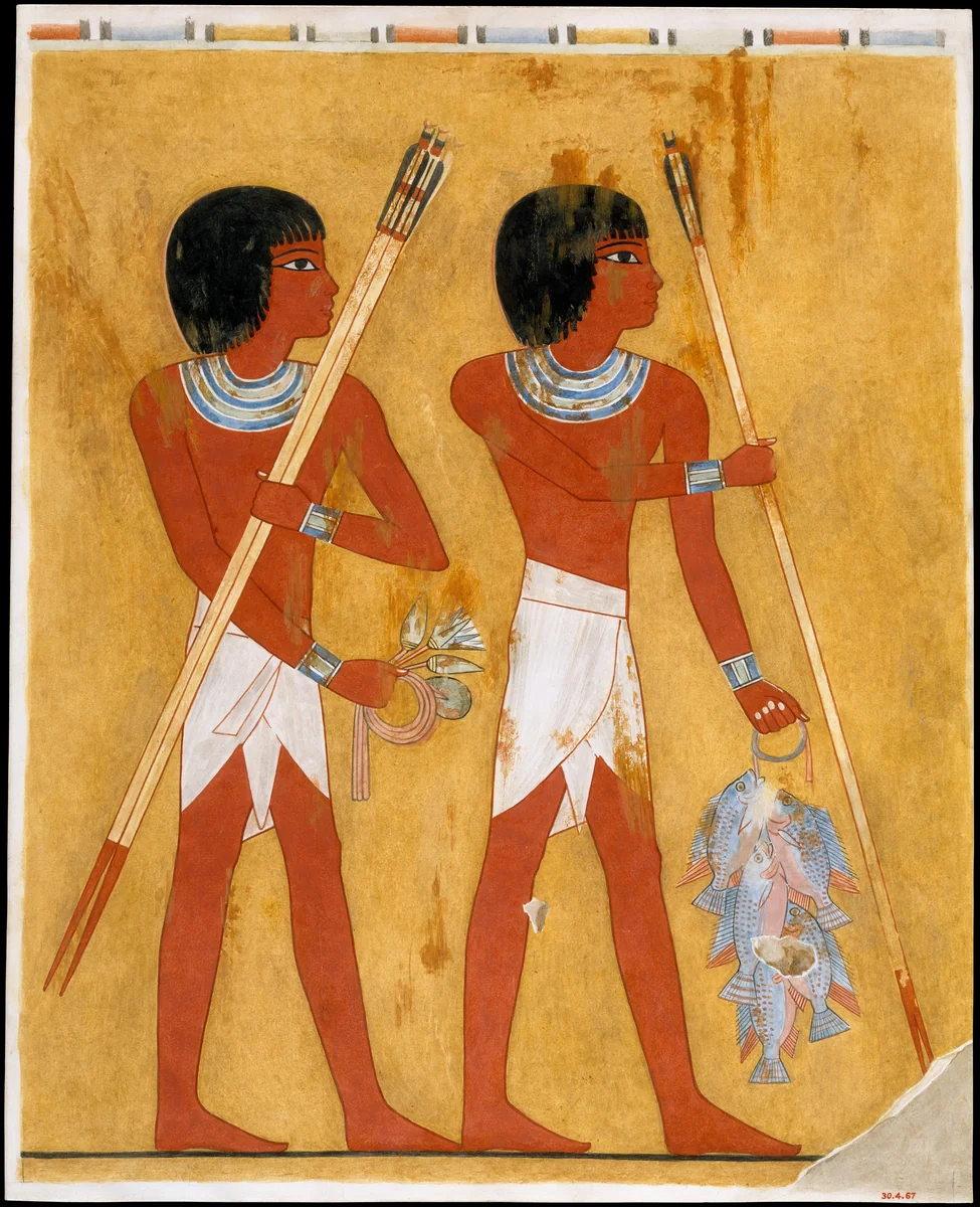 Detail from a Fishing Scene by Hugh R. Hopgood, artwork, -1427--1400