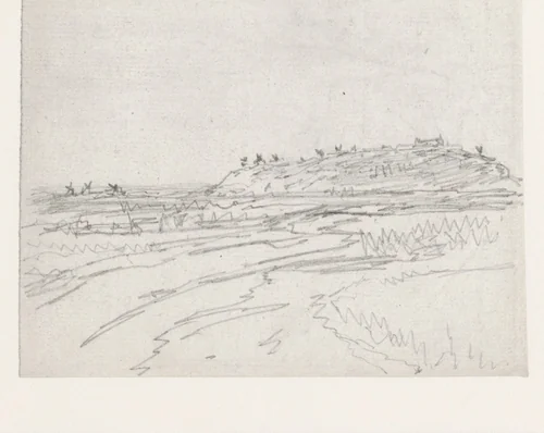 Montmartre van een grote afstand by Georges Michel, drawing, 1773-1843