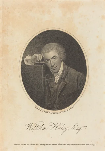 William Hayley, Esq. by William Ridley; George Romney, print, 1798