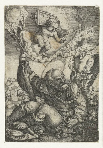 Heilige Christoffel by Barthel Beham, print, 1520