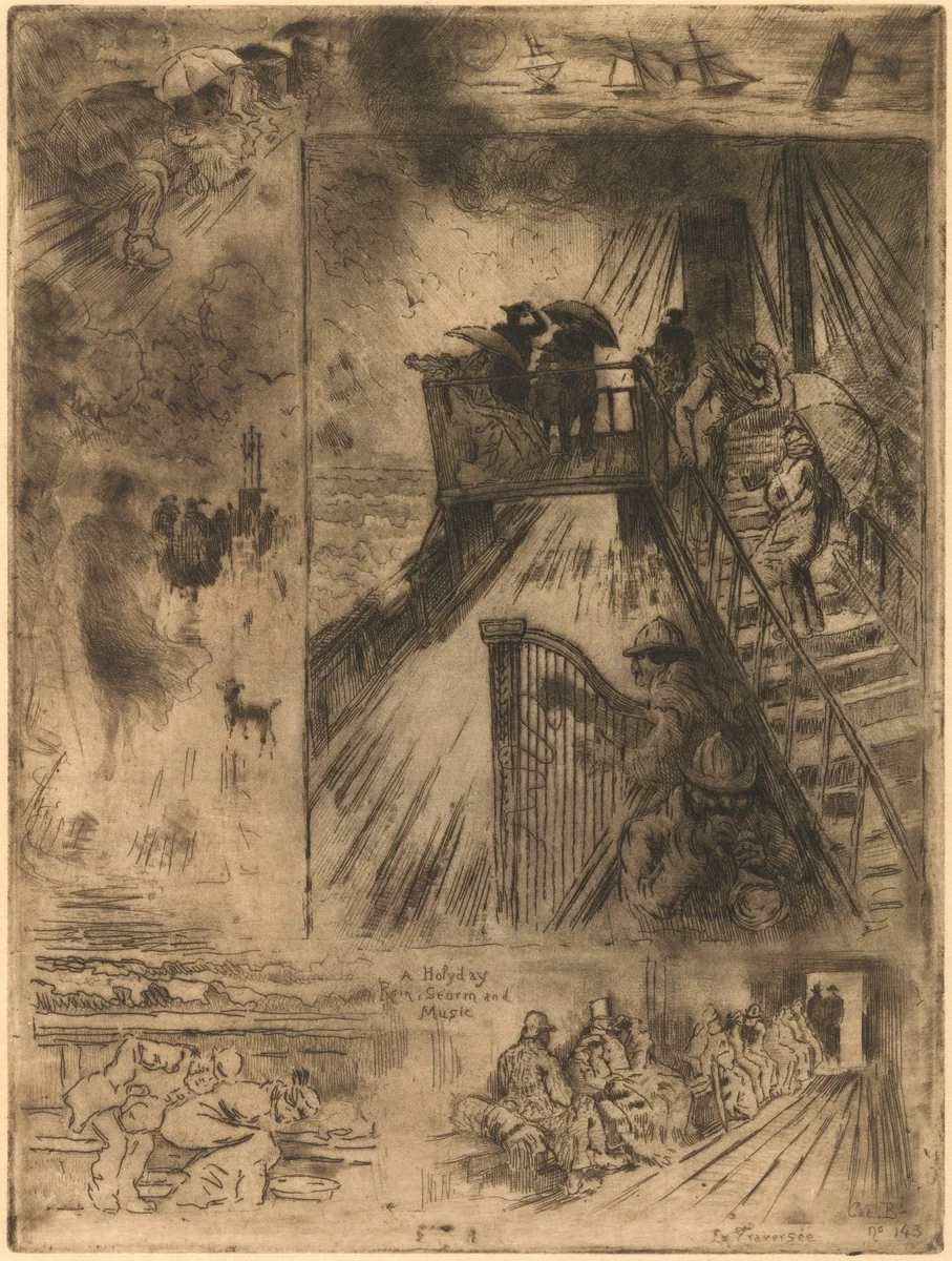 La Traversée (The Passage) by Félix-Hilaire Buhot, print, 1879-1885