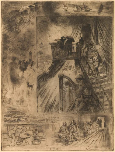 La Traversée (The Passage) by Félix-Hilaire Buhot, print, 1879-1885