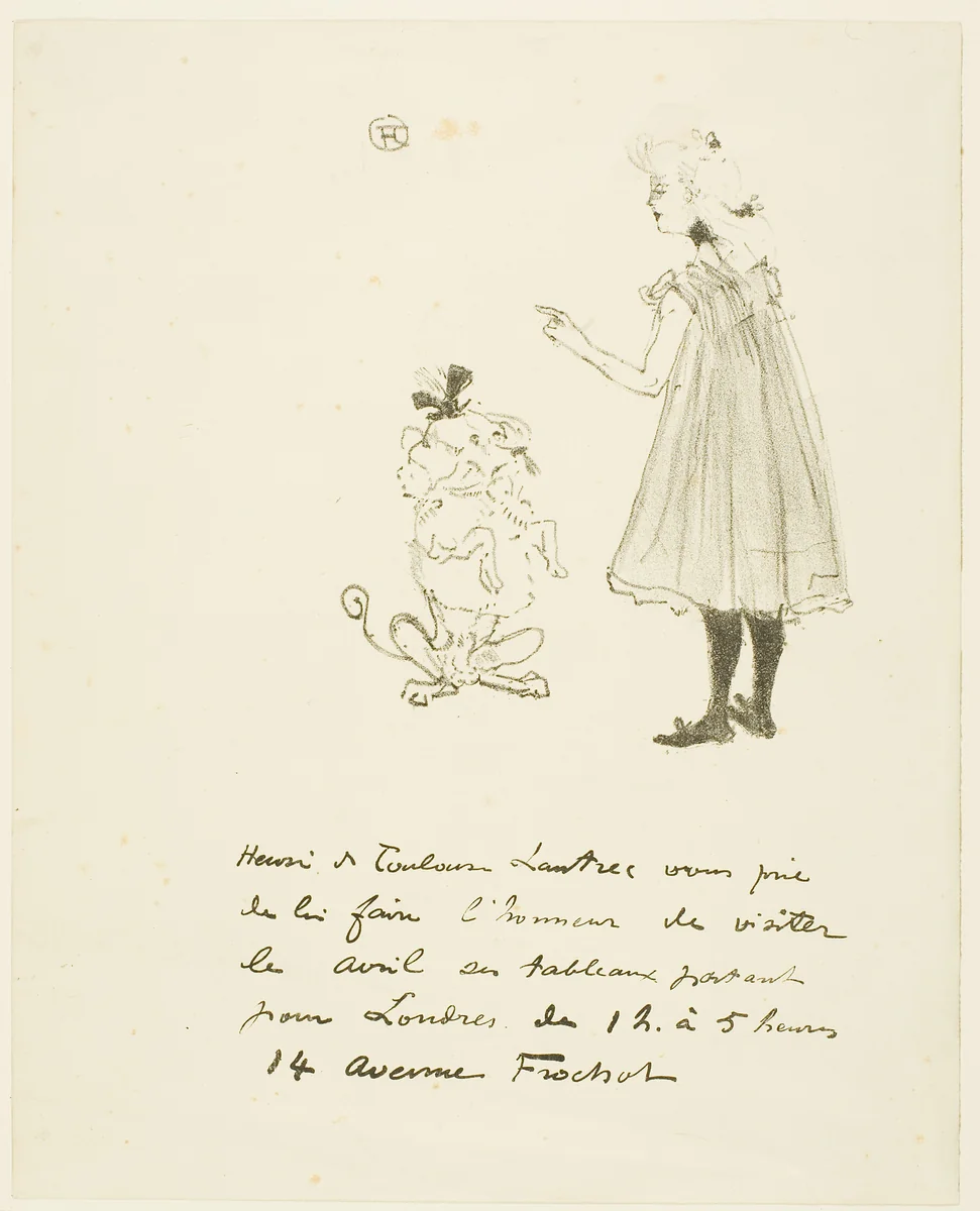 Invitation to an Exhibition by Henri de Toulouse-Lautrec, print, 1898