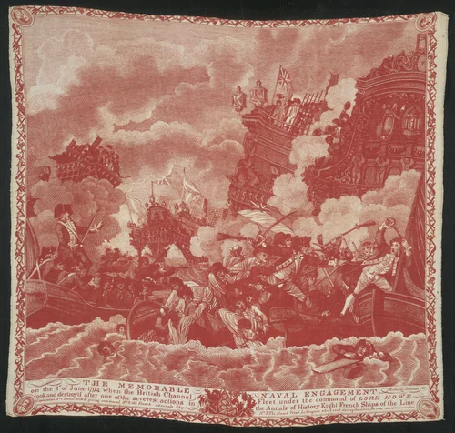 Handkerchief by William Hanson, textile, 1794