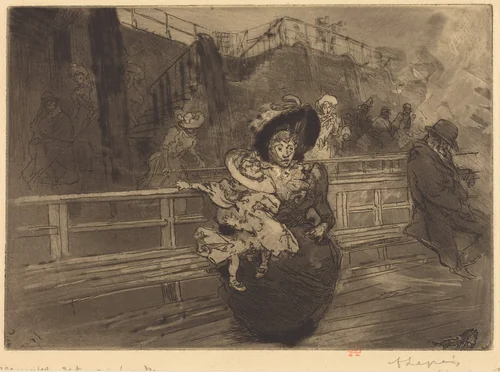Departure for Greenwich (Depart pour Greenwich) by Auguste Lepère, print, 1891