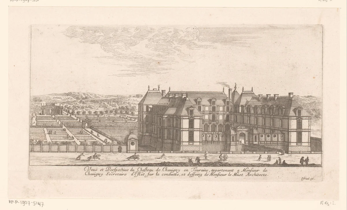 Gezicht op kasteel Chavigny in Lerné by Israël Silvestre, print, 1649
