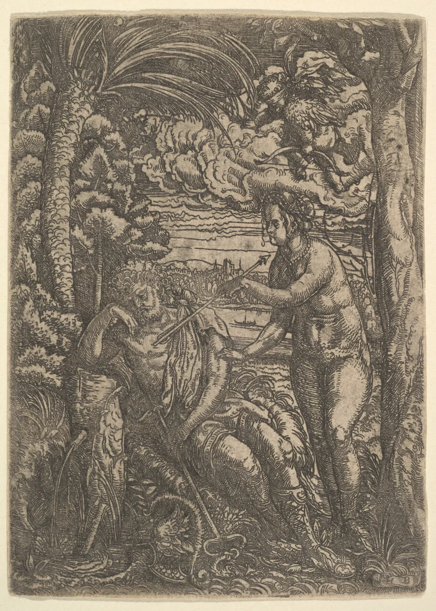 Venus and Mercury by Hans Burgkmair, print, 1520-1525