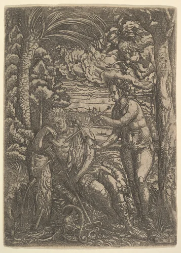 Venus and Mercury by Hans Burgkmair, print, 1520-1525