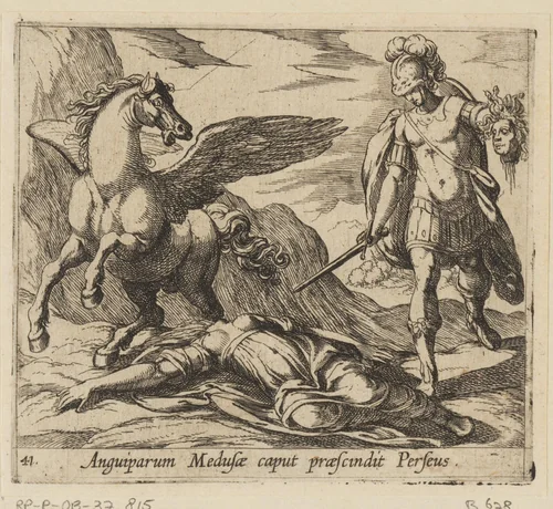 Perseus doodt Medusa by Antonio Tempesta, print, 1606