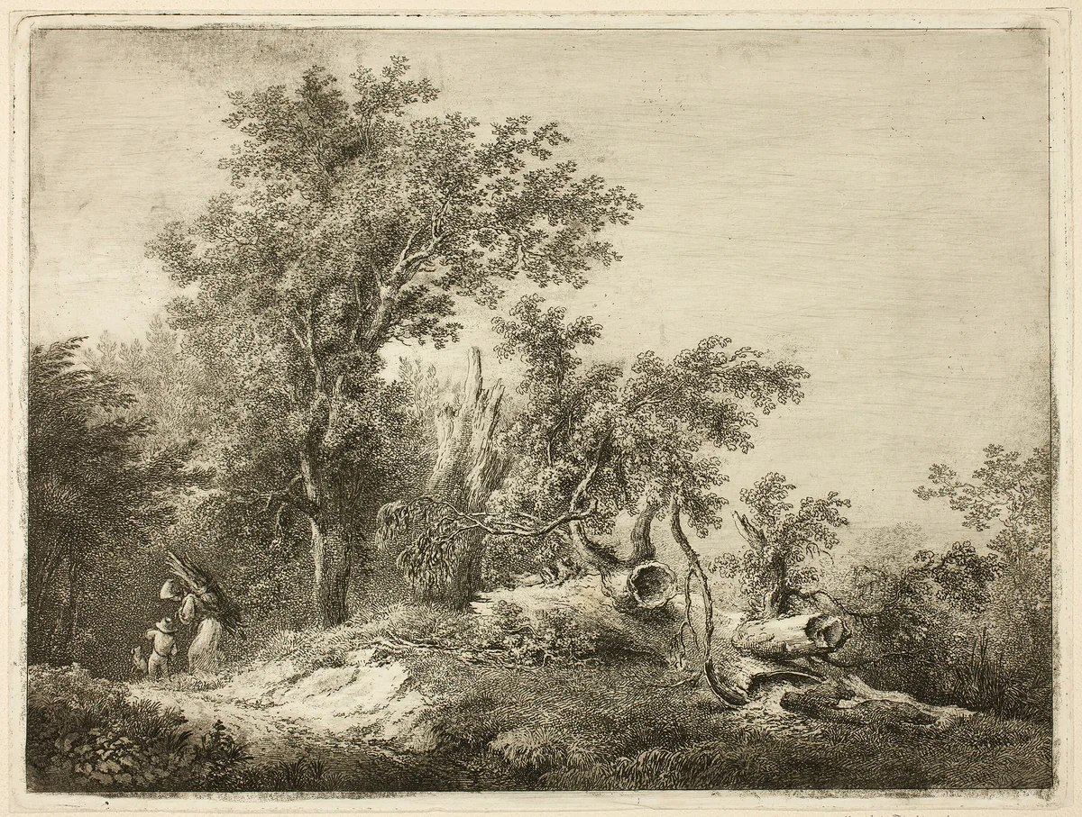 The Fallen Tree Trunk by Martin von Molitor, print, 1779-1812