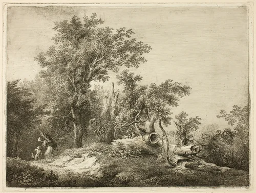 The Fallen Tree Trunk by Martin von Molitor, print, 1779-1812