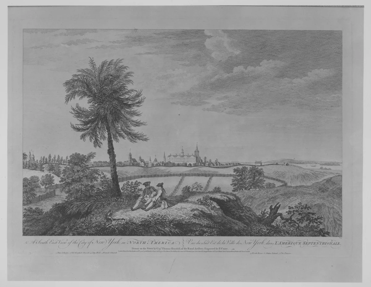A South East View of the City of New York, in North America by Pierre-Charles Canot, print, 1768