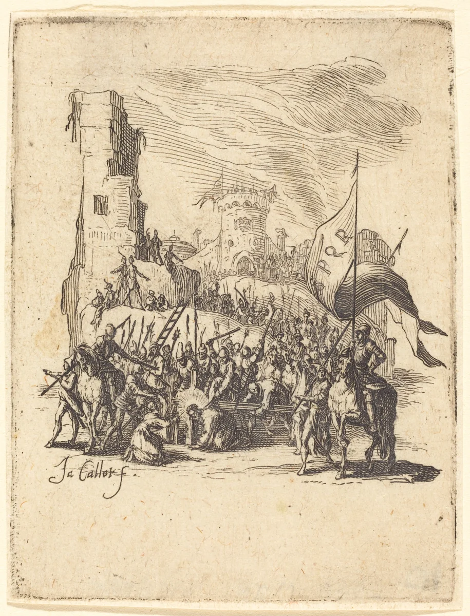 Christ Carrying the Cross by Jacques Callot, print, 1624-1625