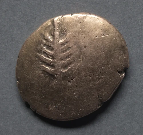 Catti Stater: Horse and Wheel (reverse) by Unknown, metalwork, 20-45