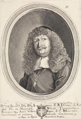 Portret van Johann Anton graaf van Rottal by Frans van der Steen, print, 1670-1674