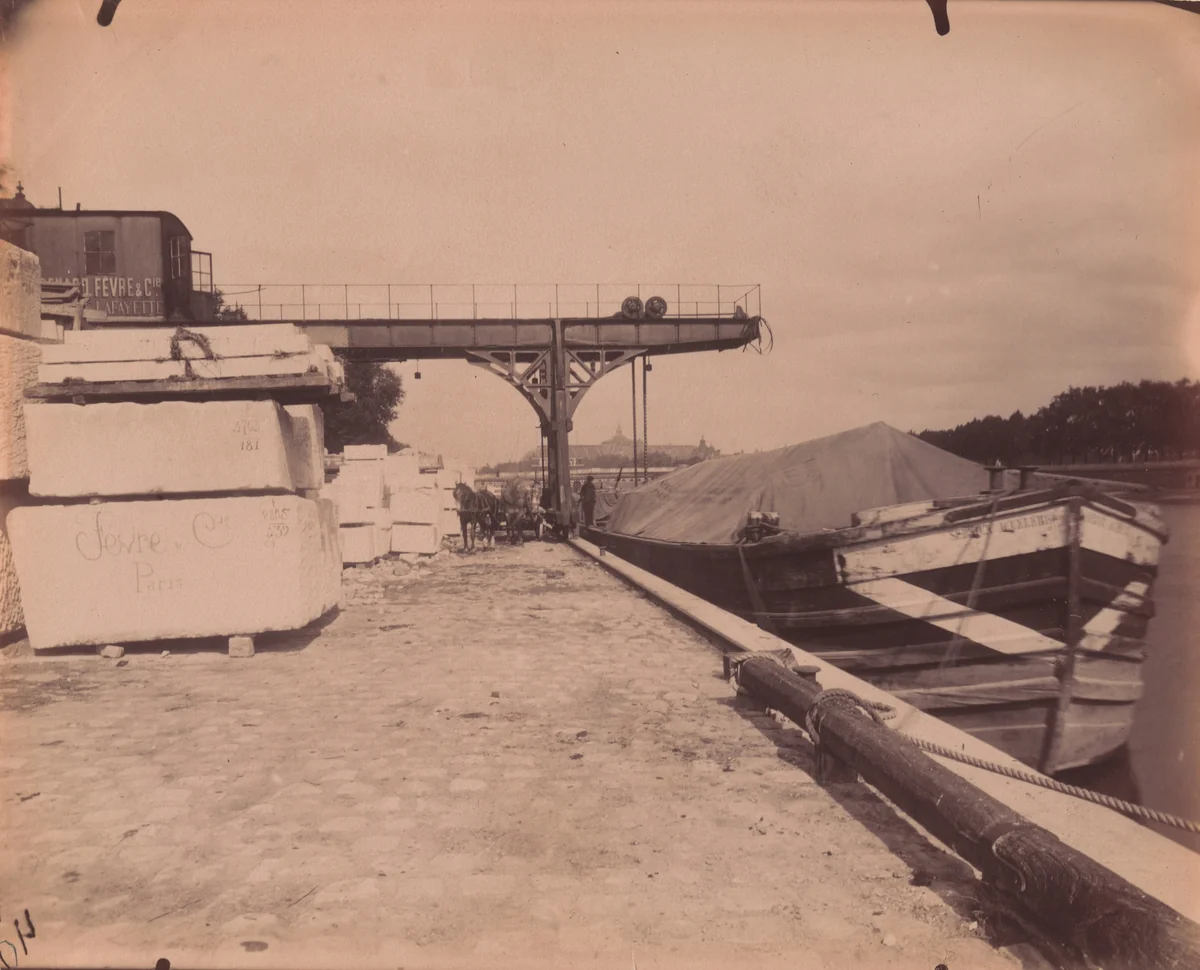 Port Solférino by Eugène Atget, photograph, 1913
