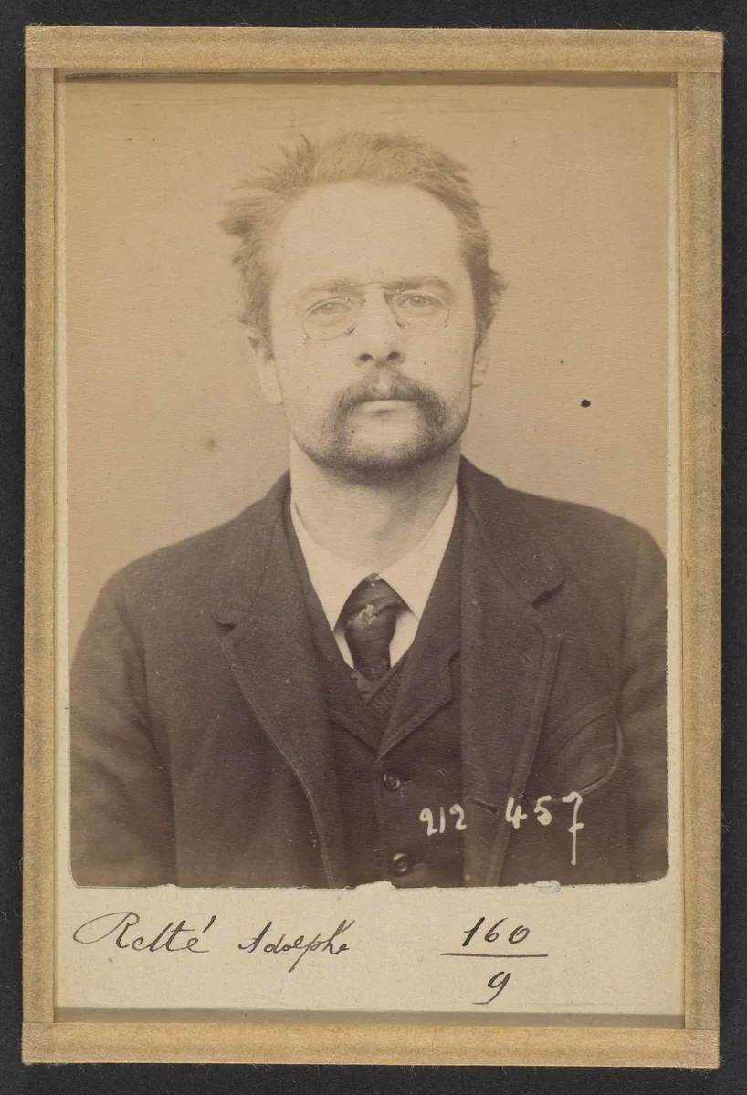 Retté. Adolphe. 30 ans, né à Paris IXe. Homme de lettre. Cris séditieux. 21/1/94. by Alphonse Bertillon, photograph, 1894