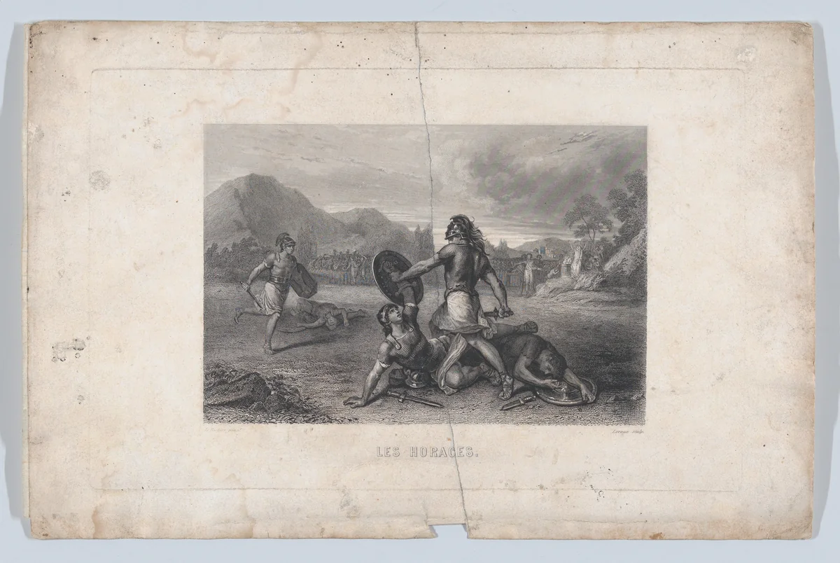 The Horatii by Jean Marie Leroux, print, 1852