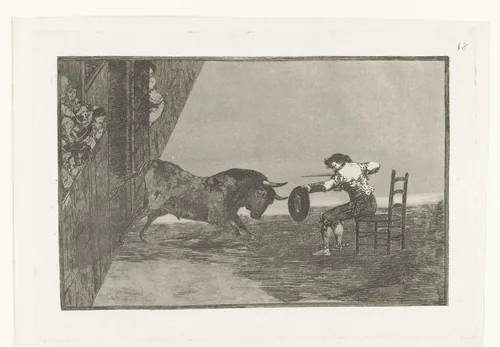 Uitdaging van Martincho in de arena van Zaragosa by Francisco de Goya, print, 1811-1816
