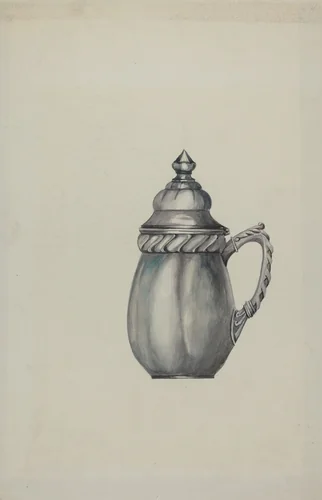 Pewter Honey Jar by Beulah Bradleigh, index of american design, 1937