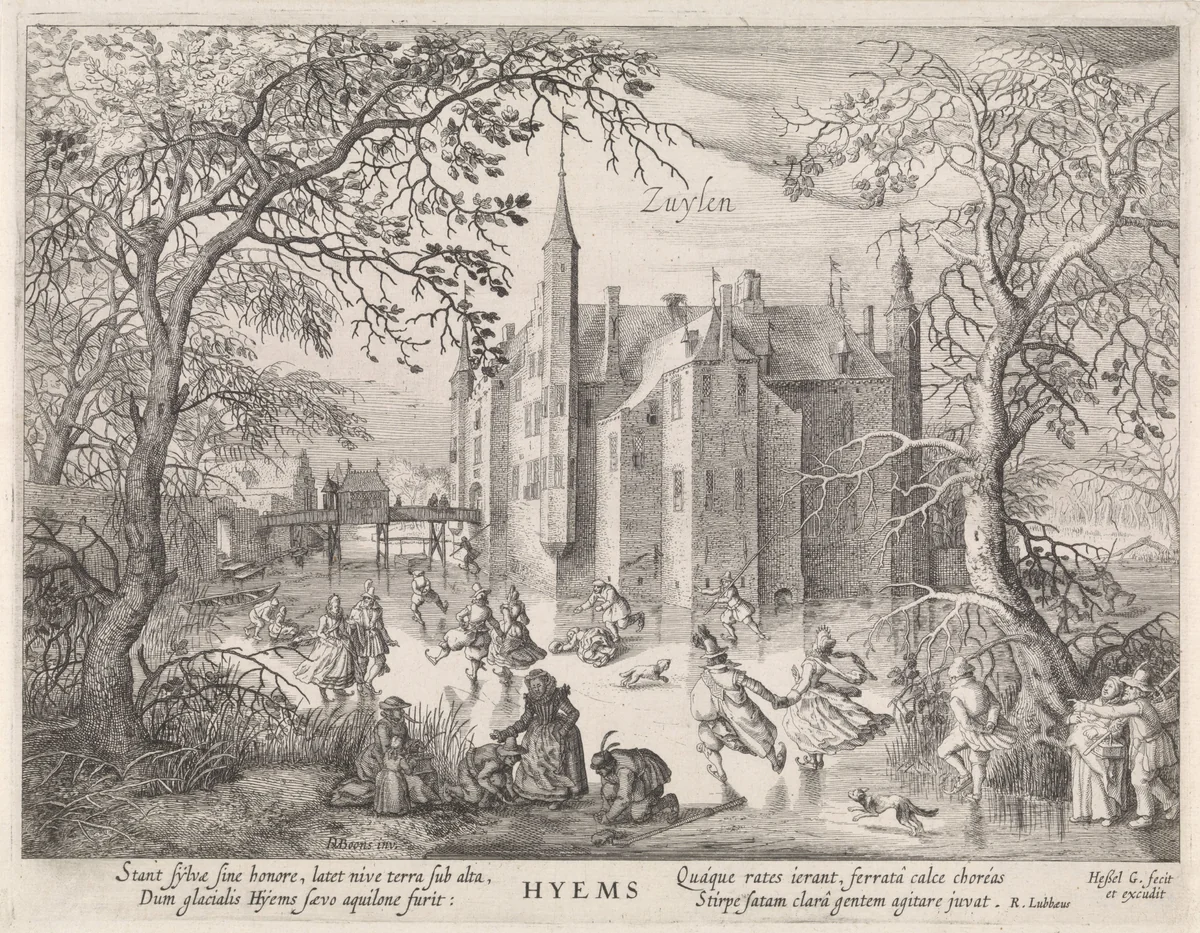 Winter: gezicht op kasteel Zuylen by Unknown, print, 1591-1632