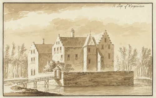 Gezicht op kasteel Te Lips of Wijngaarden by Abraham Rademaker, drawing, 1685-1735