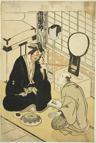 The Actor Ichikawa Danjuro V in His Dressing Room by Katsukawa Shunsho (勝川 春章), print, 1778-1788