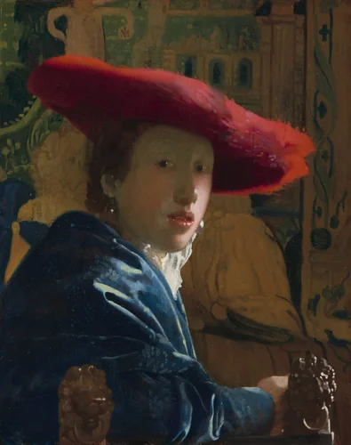 Girl with the Red Hat by Johannes Vermeer, painting, 1664-1674