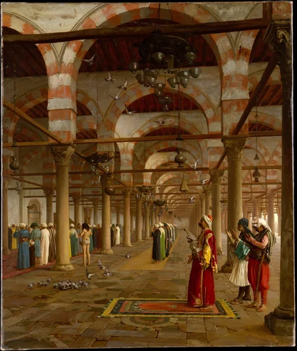 Prayer in the Mosque by Jean-Léon Gérôme, painting, 1870-1874