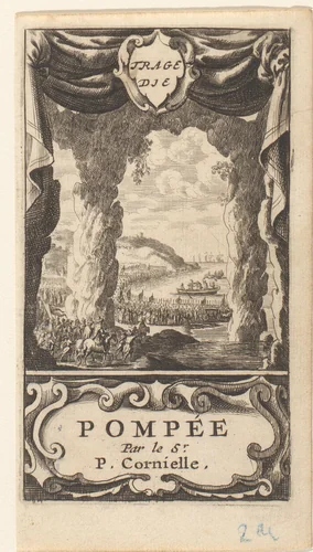Dood van Pompeius by Abraham Dircksz. Santvoort, print, 1681