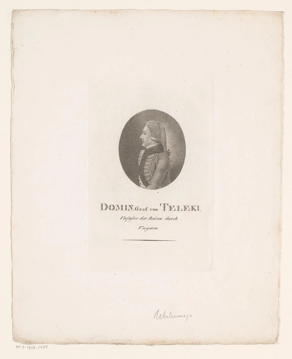 Portret van Domokos Teleki by Konrad Westermayr, print, 1775-1834