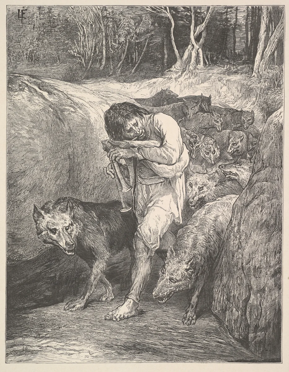 The Wolf-Charmer by John La Farge, print, 1867