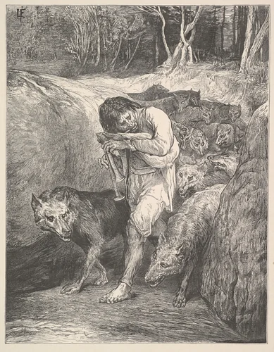 The Wolf-Charmer by John La Farge, print, 1867