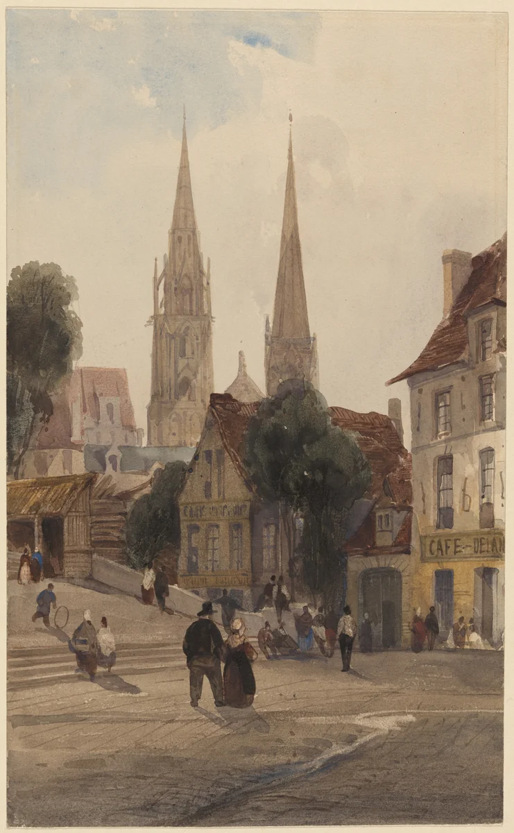 A Street in Chartres by Thomas Shotter Boys, drawing, 1836