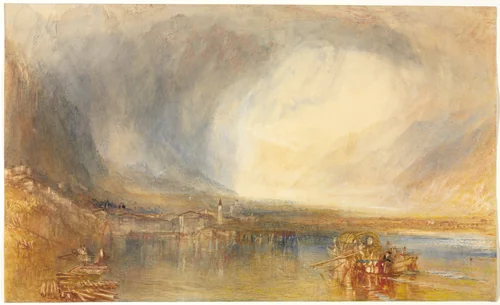 Flüelen, from the Lake of Lucerne by Joseph Turner, drawing, 1840-1850