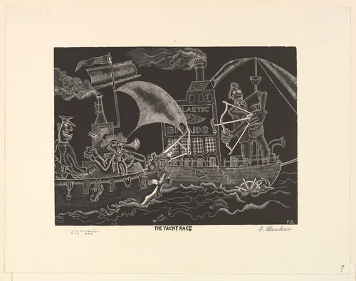 The Yacht Race by Fred Becker, print, 1935-1940
