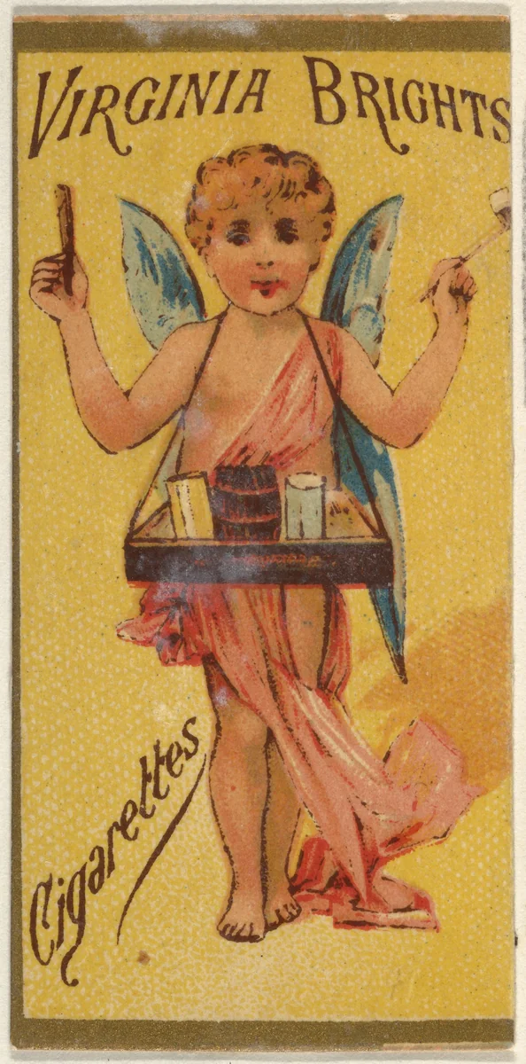 From the Girls and Children series (N64) promoting Virginia Brights Cigarettes for Allen & Ginter brand tobacco products by Allen & Ginter, print, 1886
