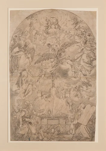 The Adoration of the Holy Trinity in the Old Covenant by Karl Sandtner, drawing, 1601