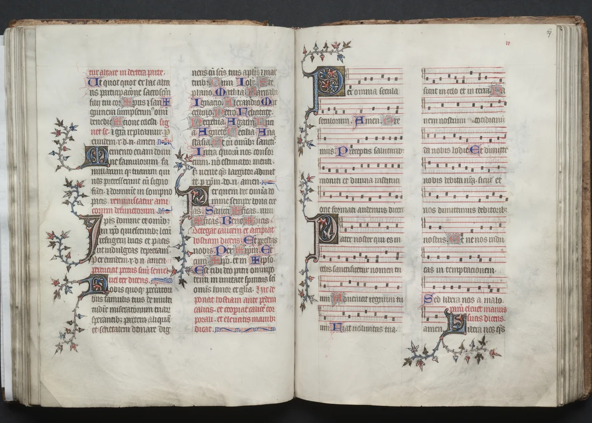 The Gotha Missal: Fol. 66v, Text by Master of the Boqueteaux, book, 1370-1380