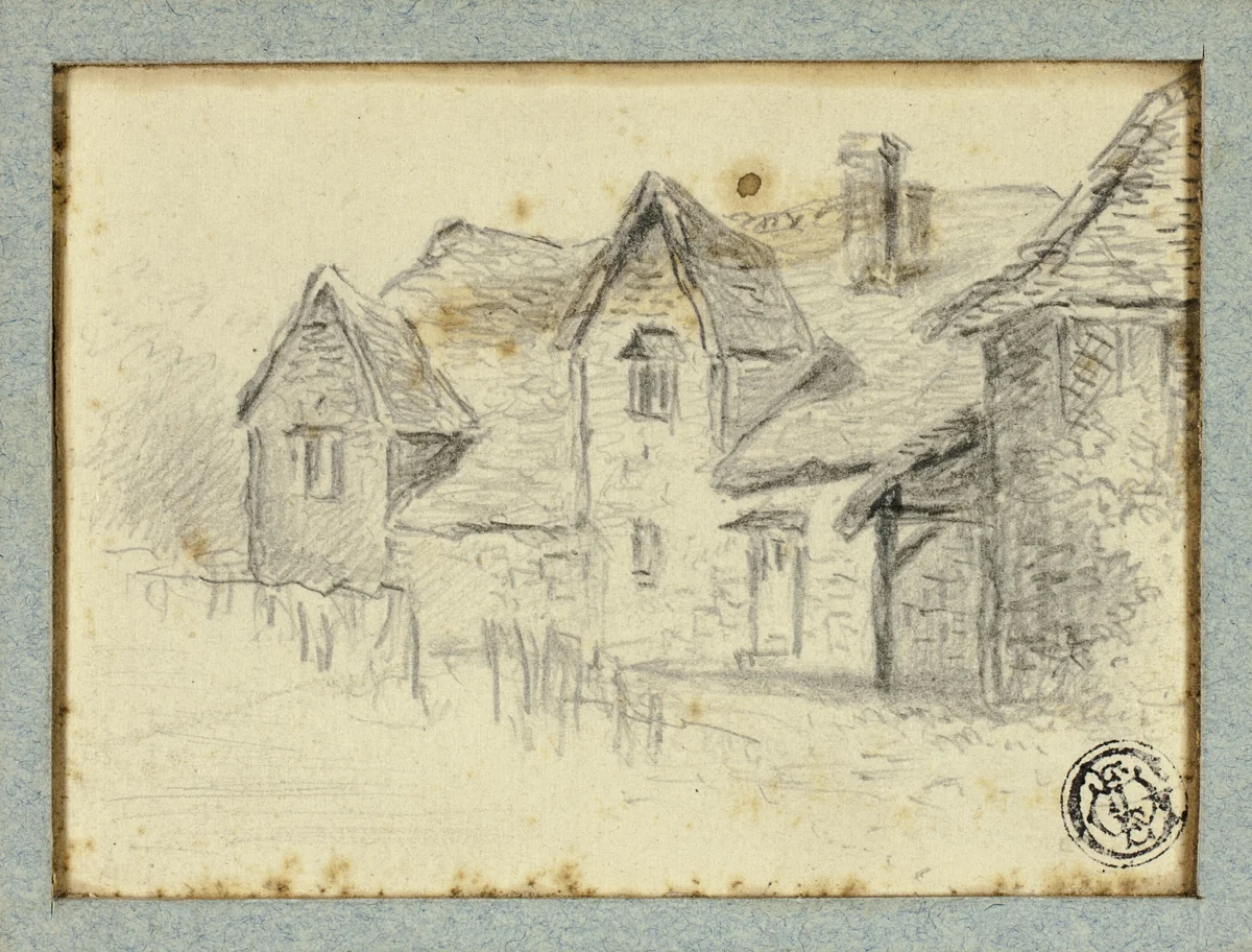 Houses by Hendrik Pieter Koekkoek, drawing, 1872-1883