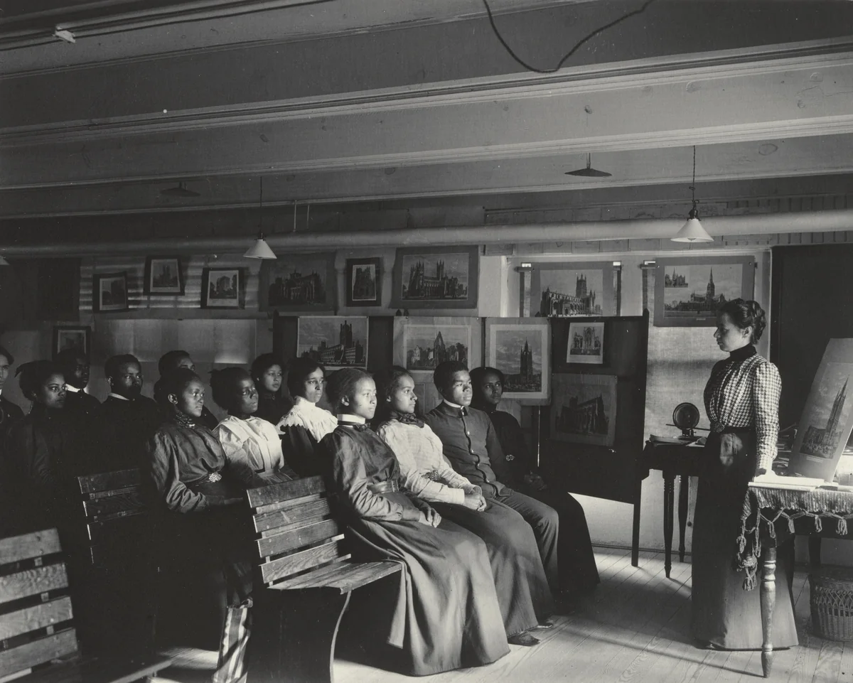 Geography. Studying the cathedral towns by Frances Benjamin Johnston, photograph, 1899