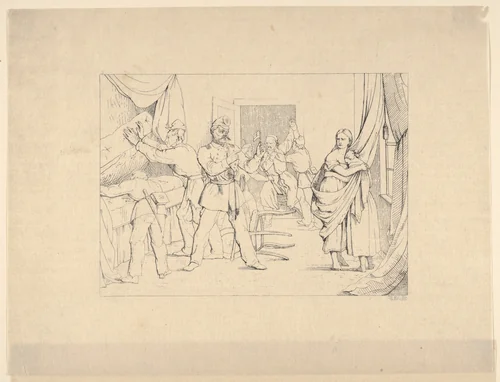 Searching for Arms (from Confederate War Etchings) by Adalbert John Volck, print, 1861-1863