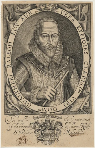 Sir Walter Raleigh by Simon van de Passe, print, 1634