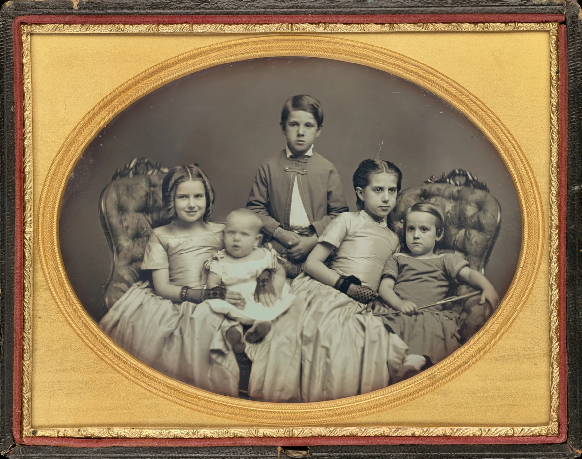 Portrait of Five Children by American 19th Century, photograph, 1845-1855