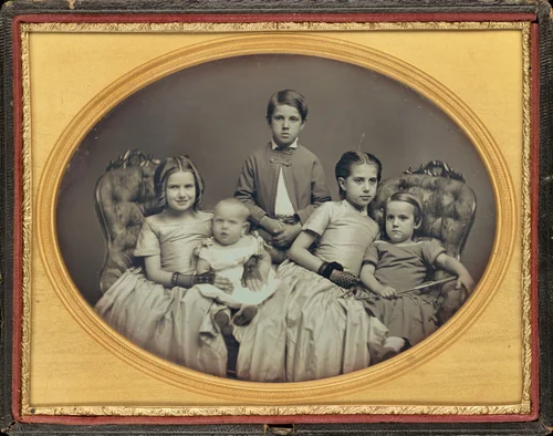 Portrait of Five Children by American 19th Century, photograph, 1845-1855
