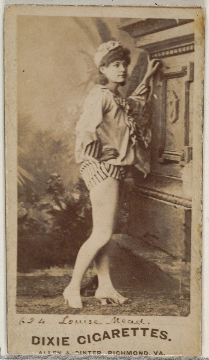 Card 624, Louise Mead, from the Actors and Actresses series (N45, Type 7) for Dixie Cigarettes by Allen & Ginter, photograph, 1885-1891