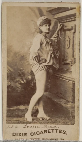Card 624, Louise Mead, from the Actors and Actresses series (N45, Type 7) for Dixie Cigarettes by Allen & Ginter, photograph, 1885-1891