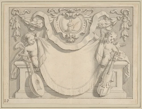 Design for a Cartouche by anonymous, drawing, 1600-1699