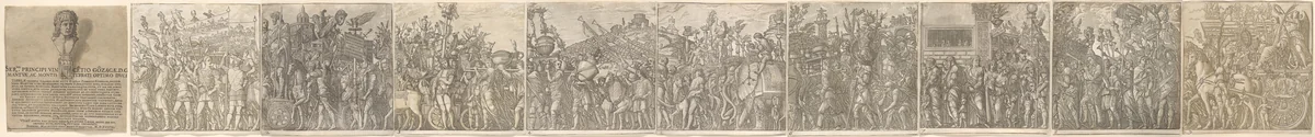 The Triumph of Julius Caesar by Andrea Andreani, print, 1599